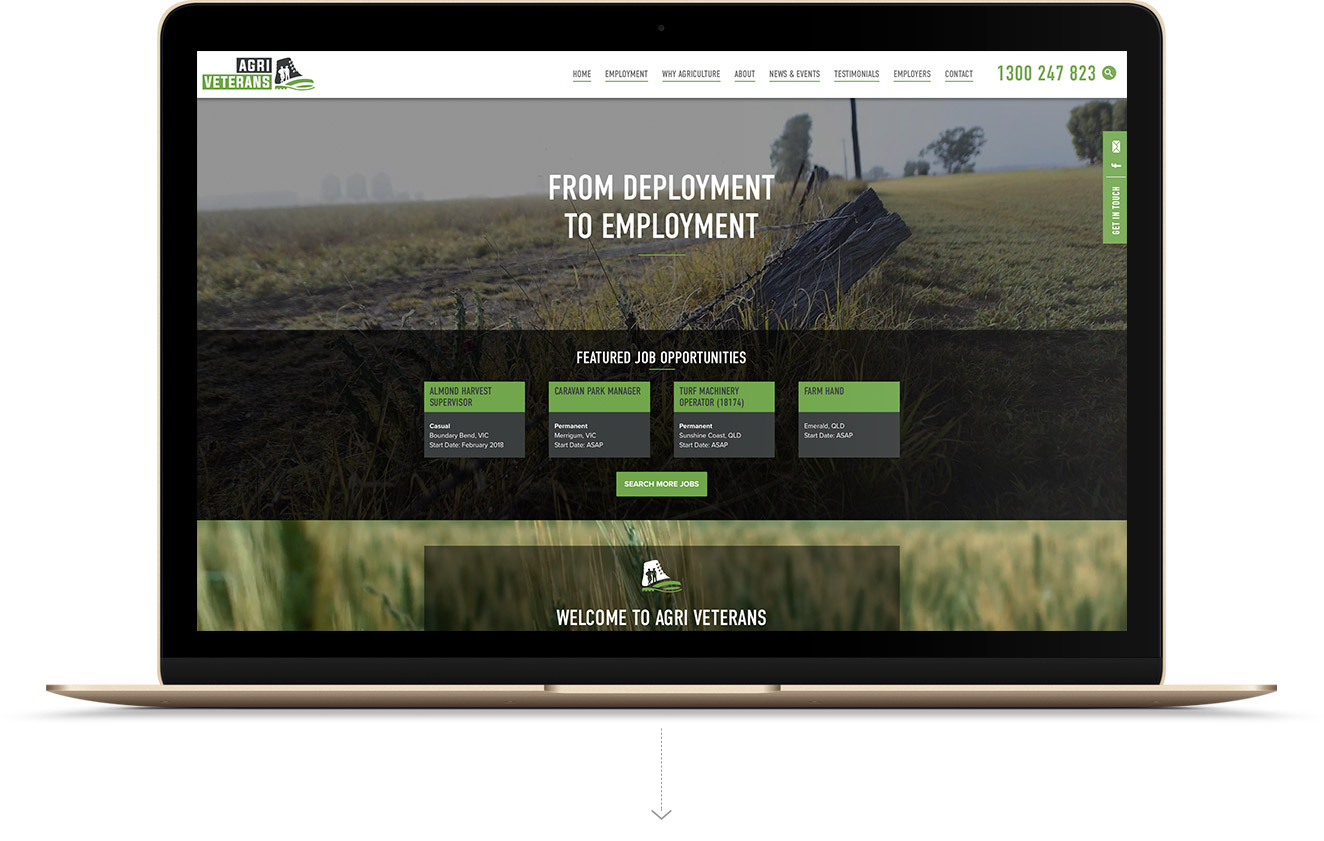 Agri Veterans website design