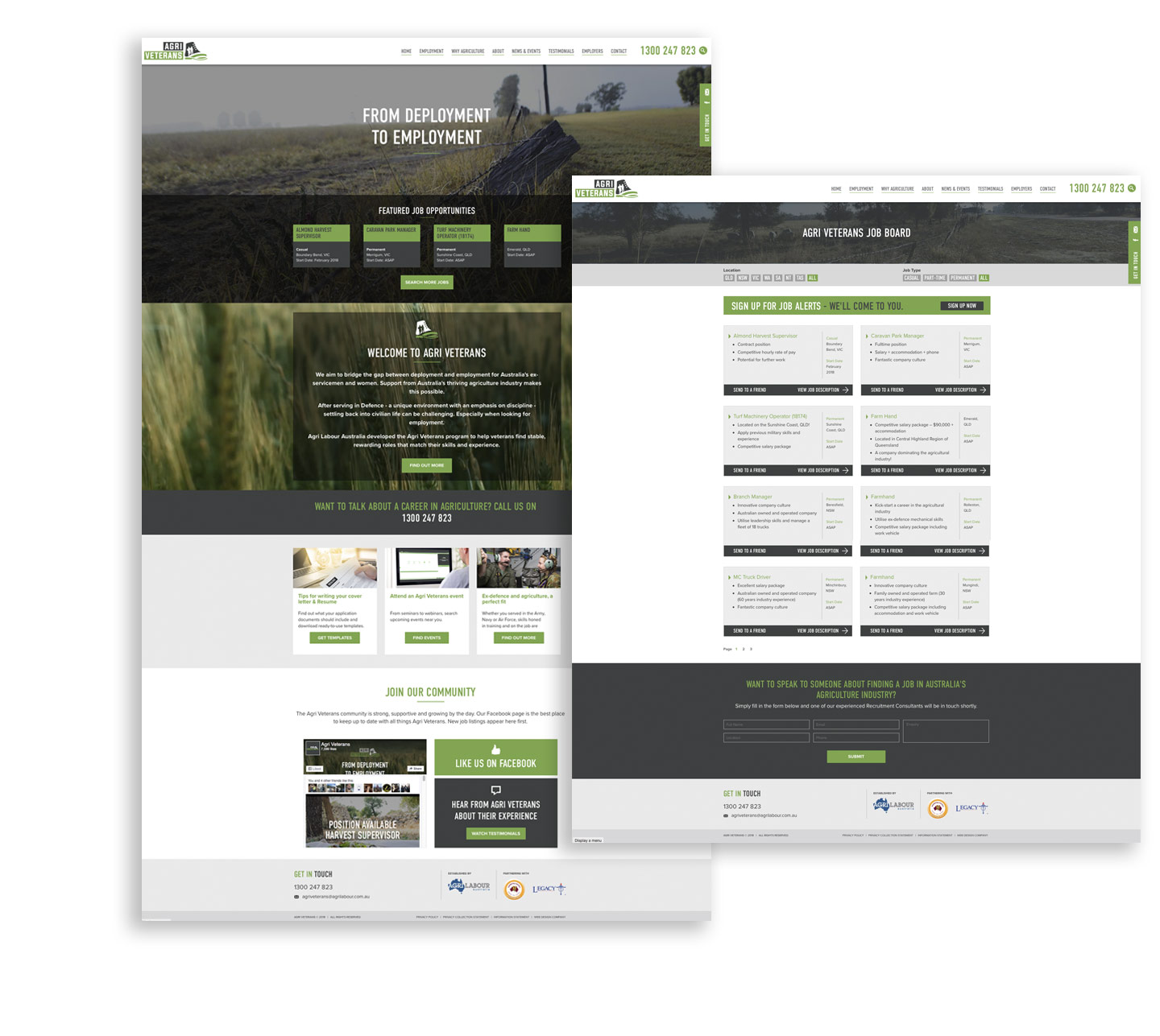 Agri Veterans website implementation