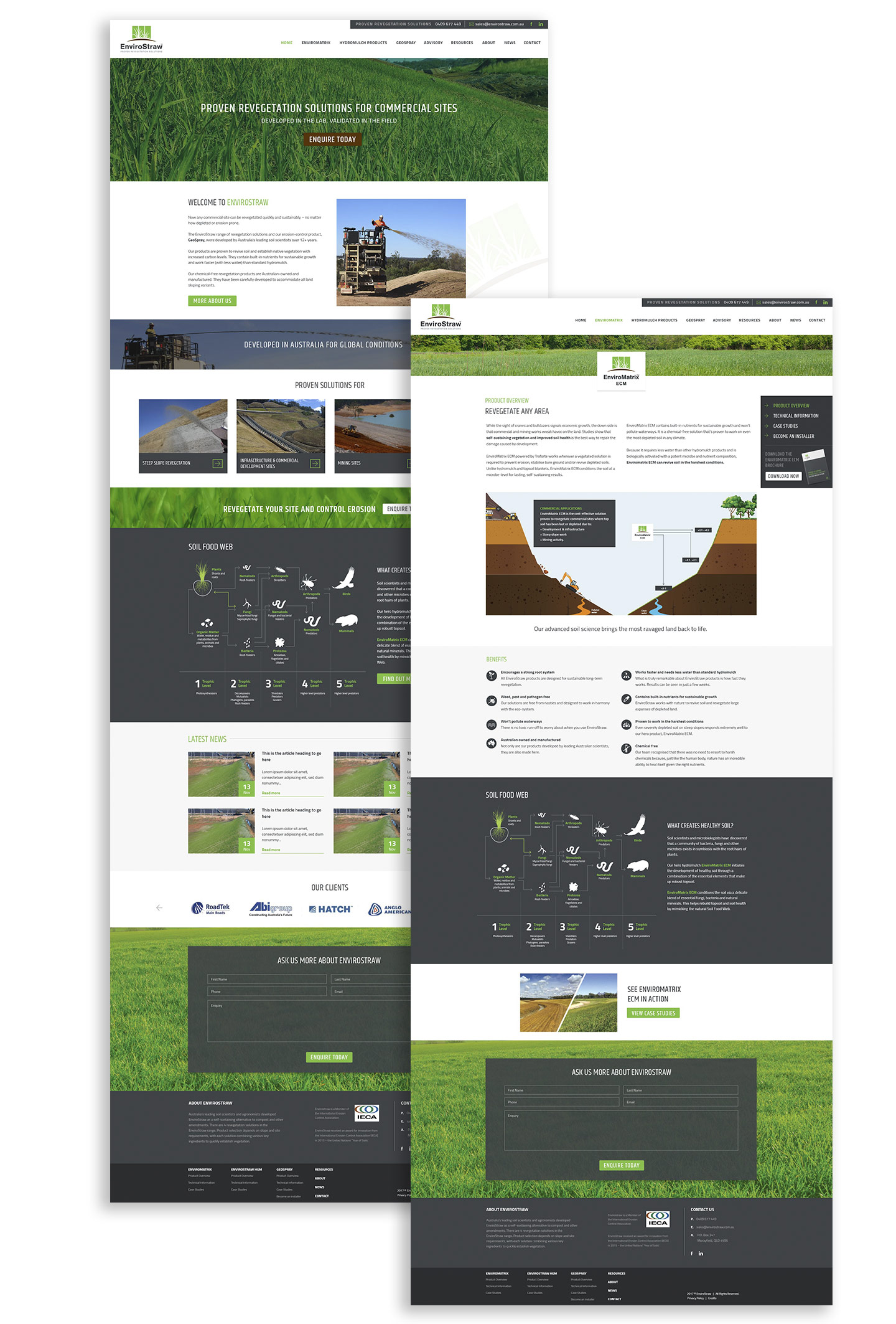 Website pages for EnviroStraw