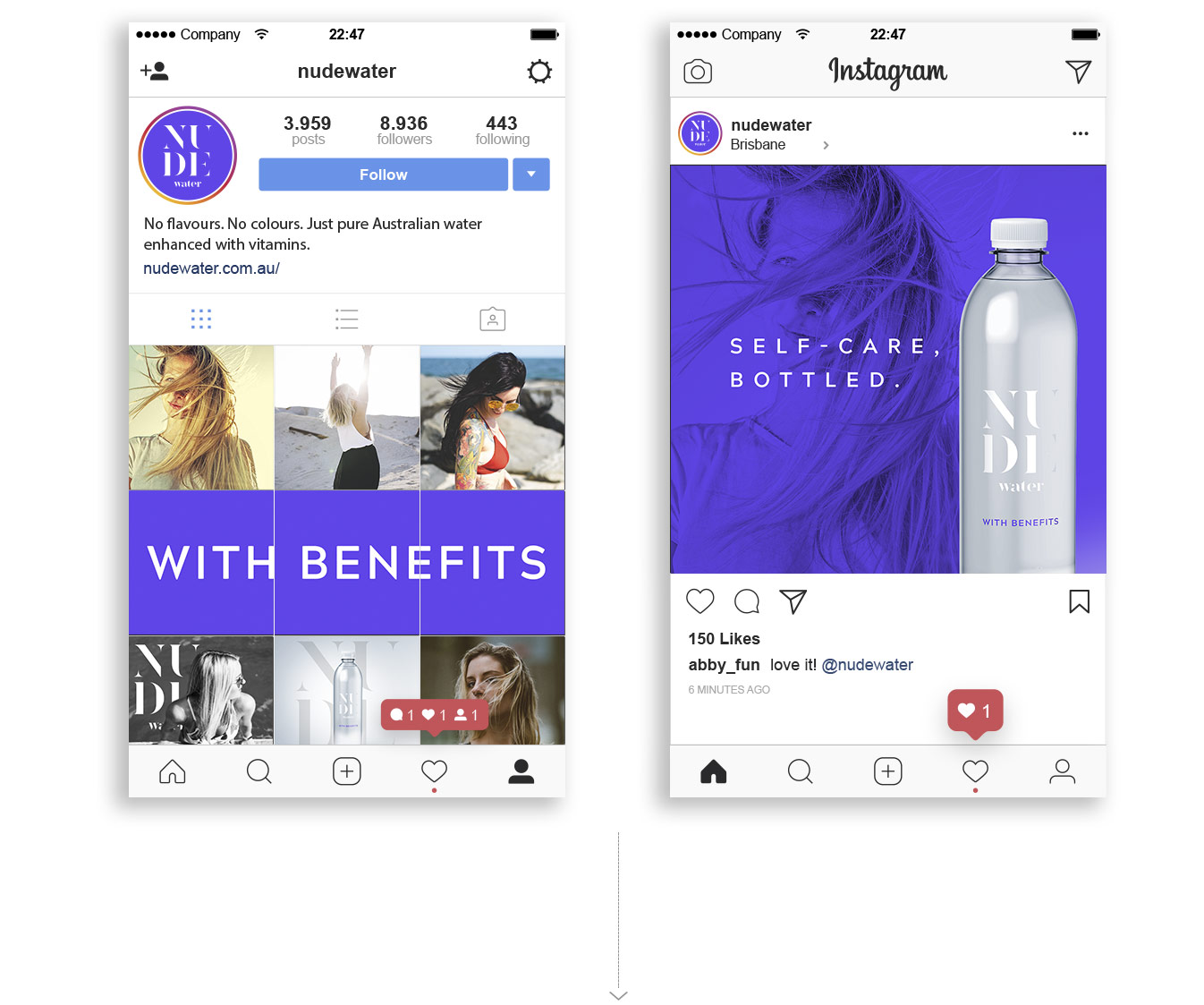 Social media campaign for Nude Water