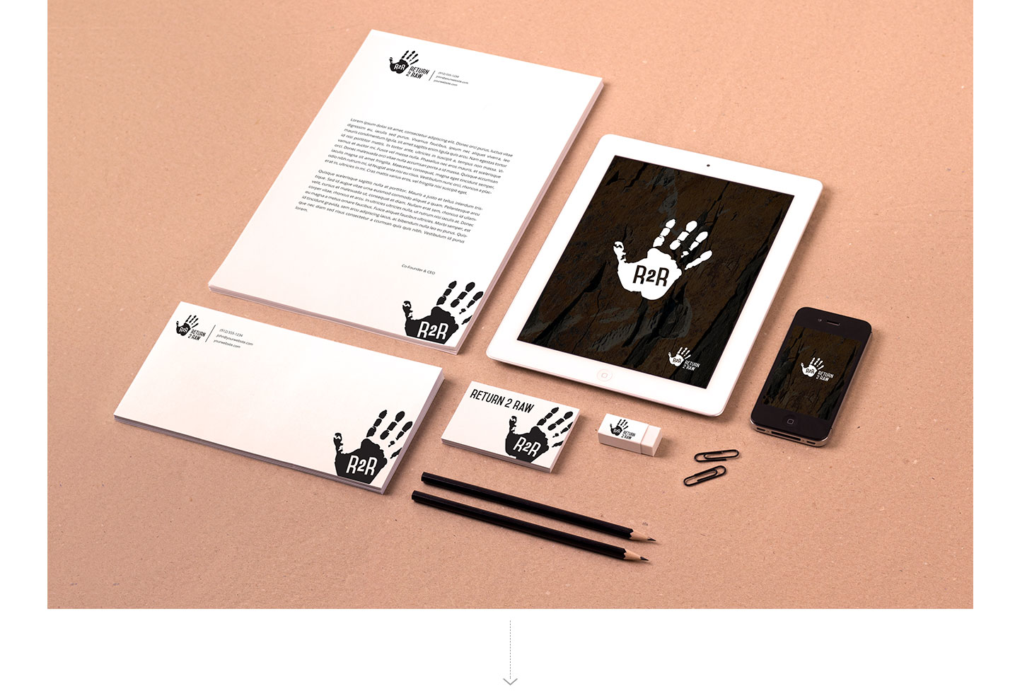 r2r Stationery design