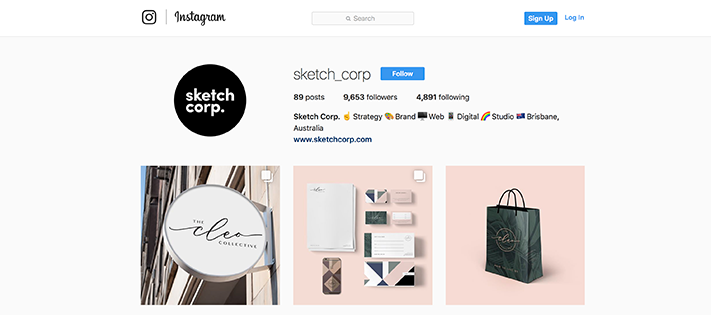 Sketch Corp design instagram account