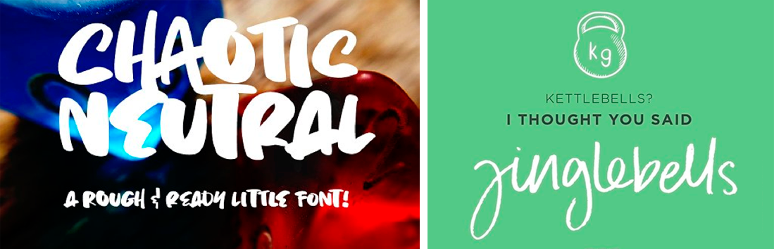 Chaotic fonts typography