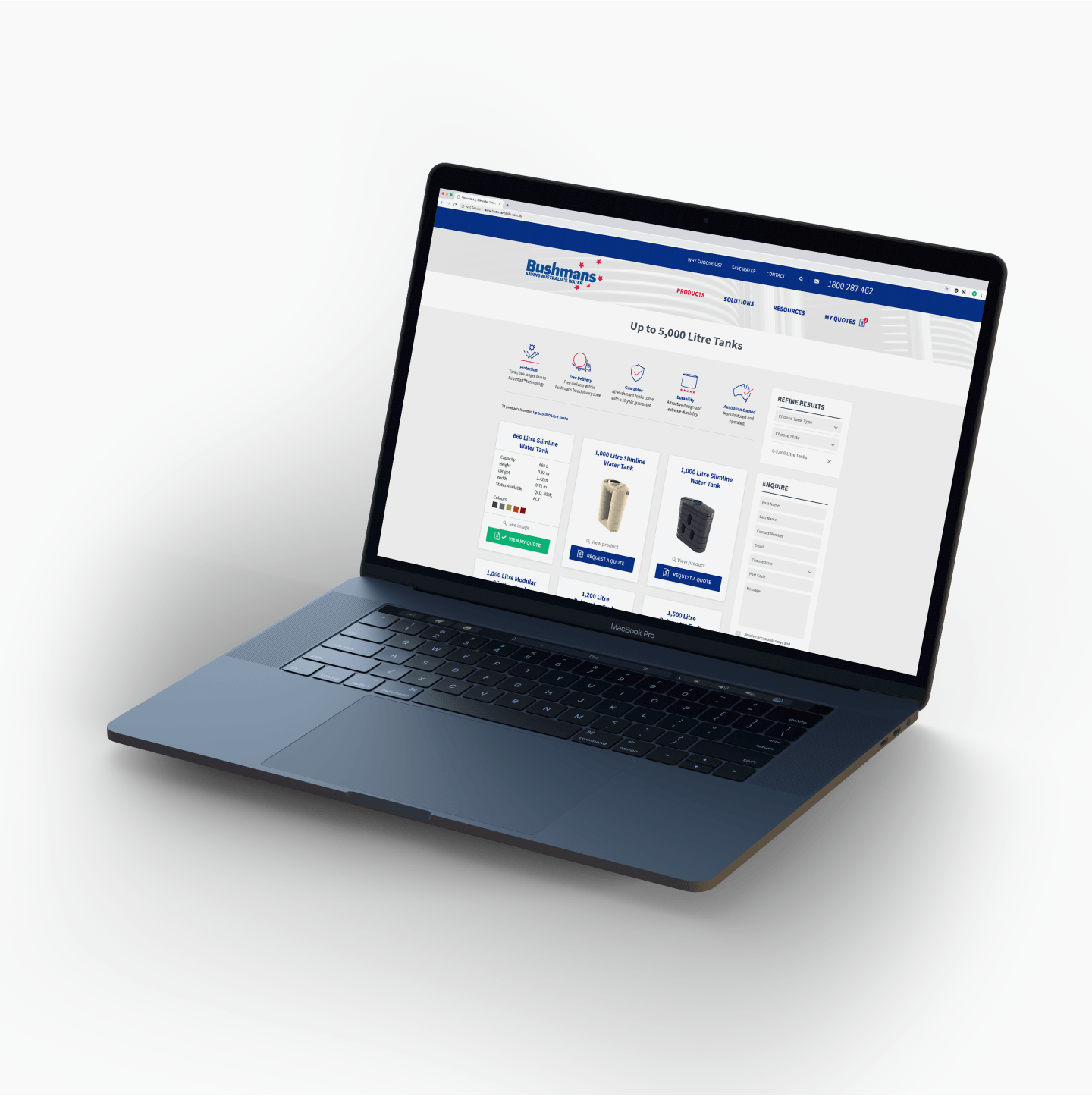Website Design for Bushman Tanks Water Tanks by Sketch Corp.