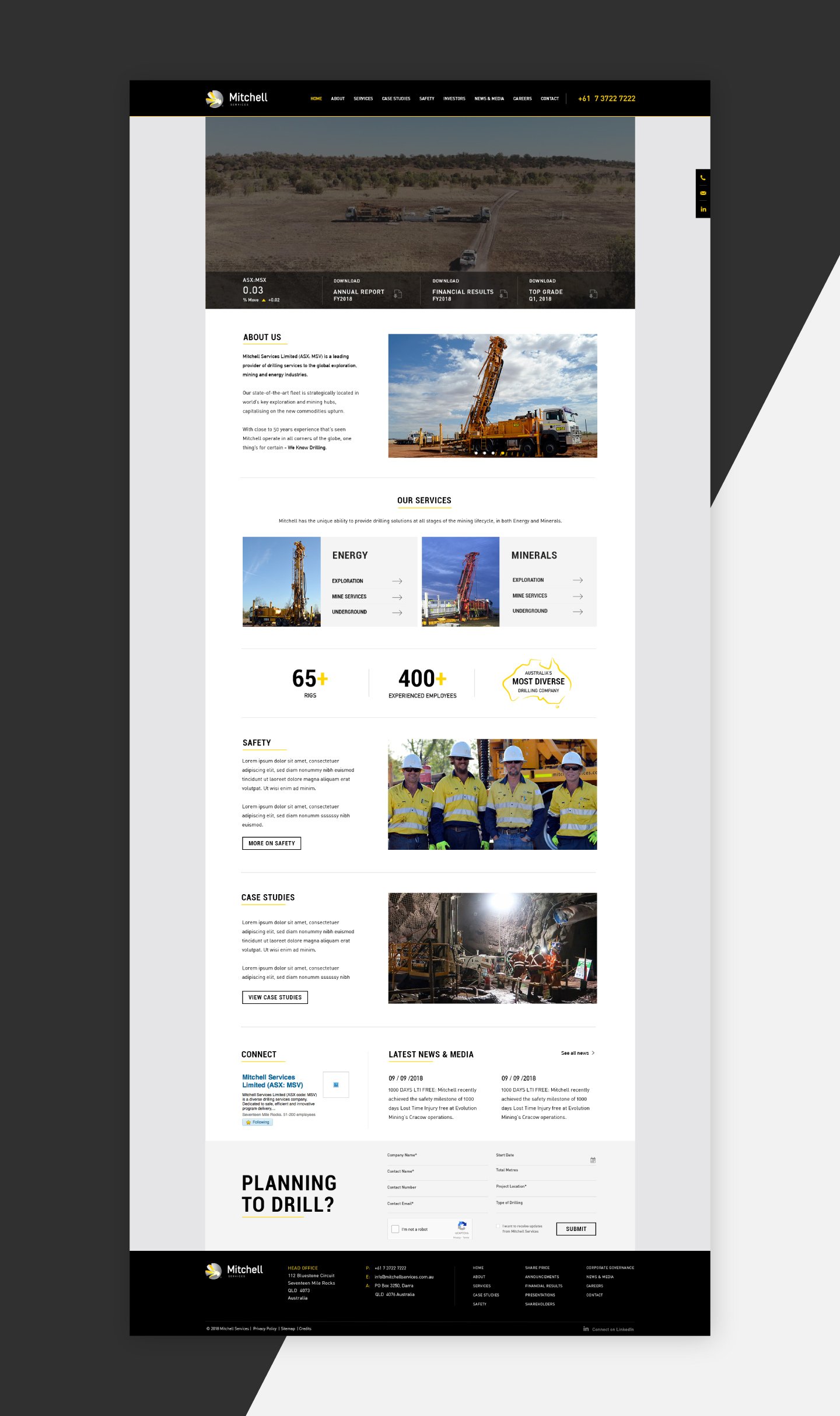 Website Design for Mitchell Services by Sketch Corp.