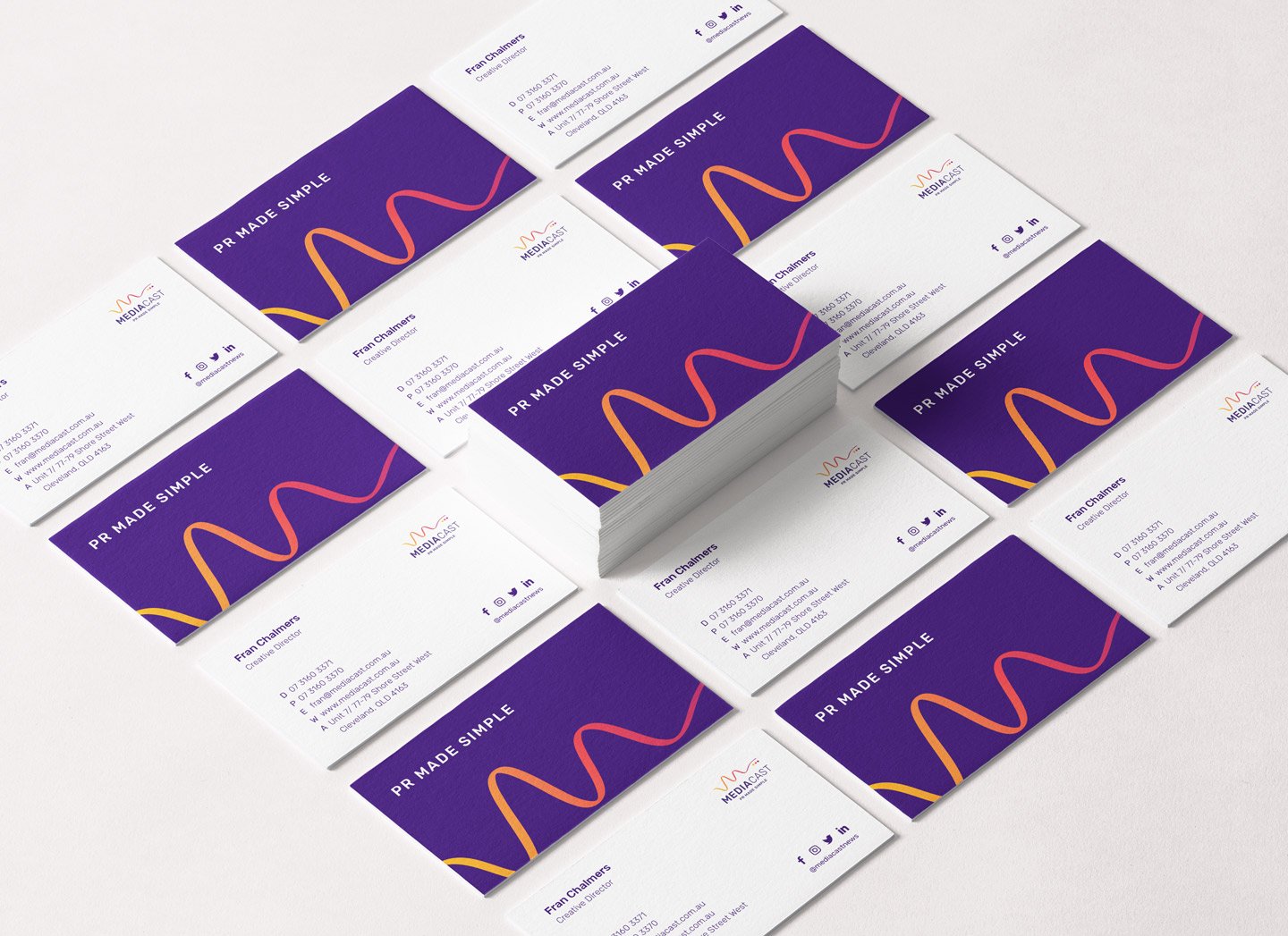 Business Card Design, Brand strategy and brand identity design for MediaCast by Sketch Corp.