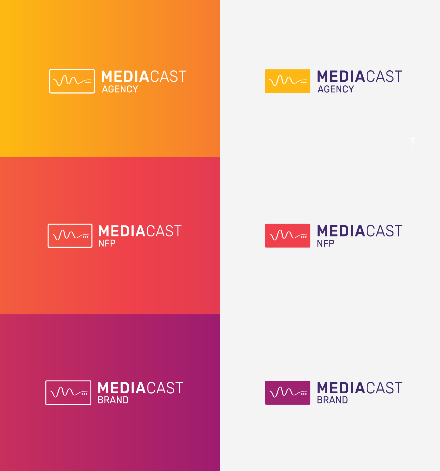 Brand architecture design, Brand strategy and brand identity design for MediaCast by Sketch Corp.
