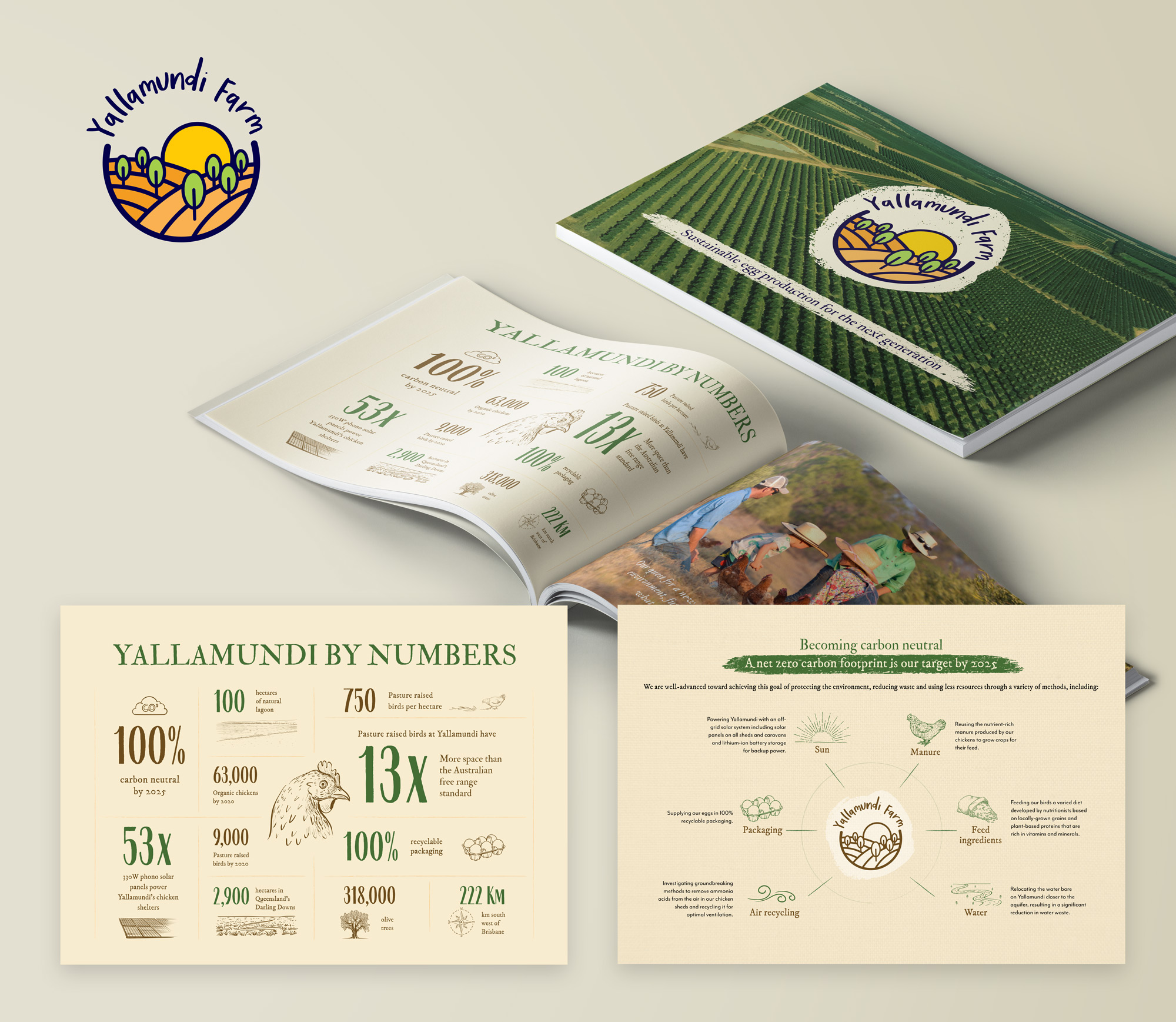 Brand strategy and packaging design project for Yallamundi Farms by Sketch Corp.