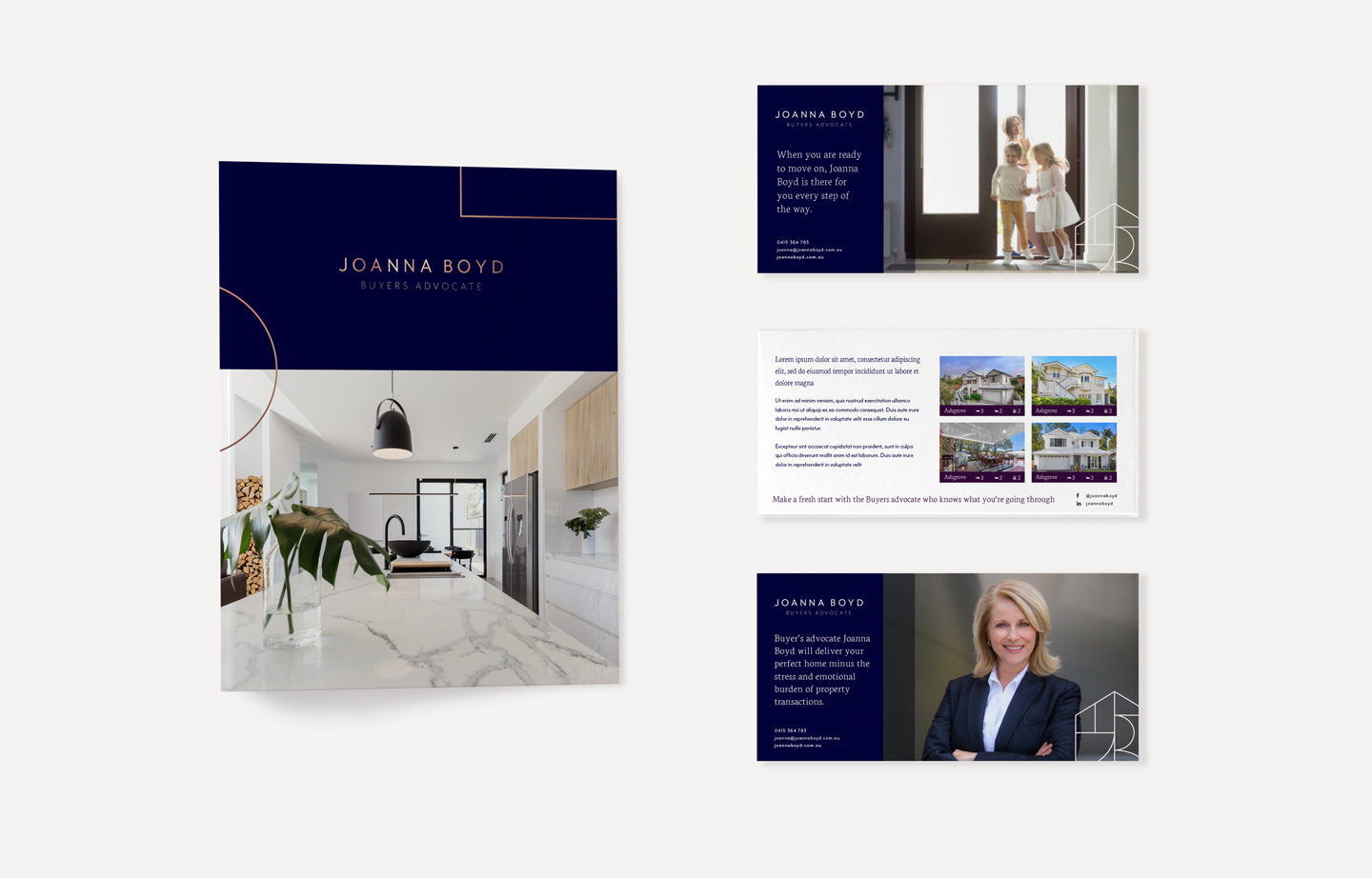 Print collateral and folder for Joanna Boyd