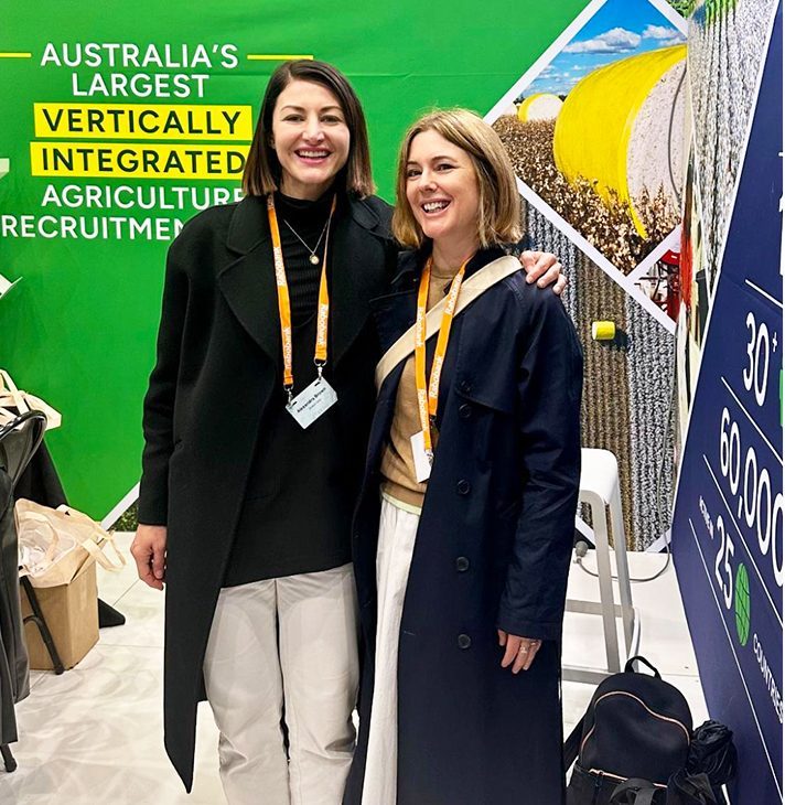 Sketch Corp marketing visiting Agri Talent and Agri Labour Australia at their Cotton Australia booth - a fabulous marketing exhibition that drew a crowd.